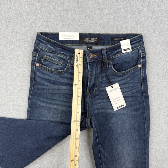 Judy Blue Jeans Womens 27 Medium Wash Relaxed Fit Stretch Comfort Denim NEW - Picture 14 of 16